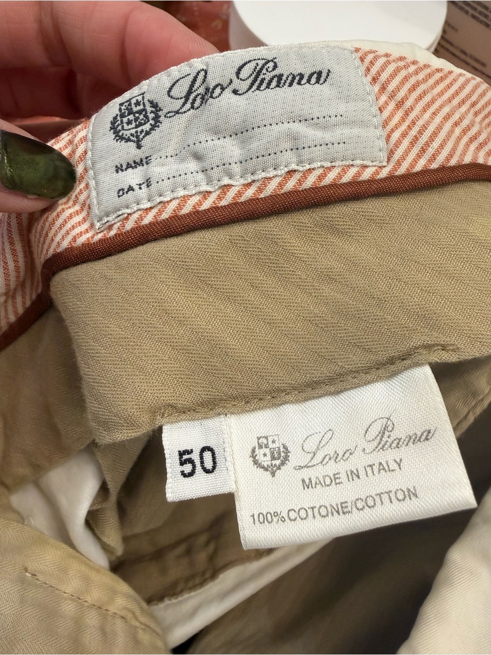 Loro Piana Cream Cotton Chinos - Picture 5 of 5